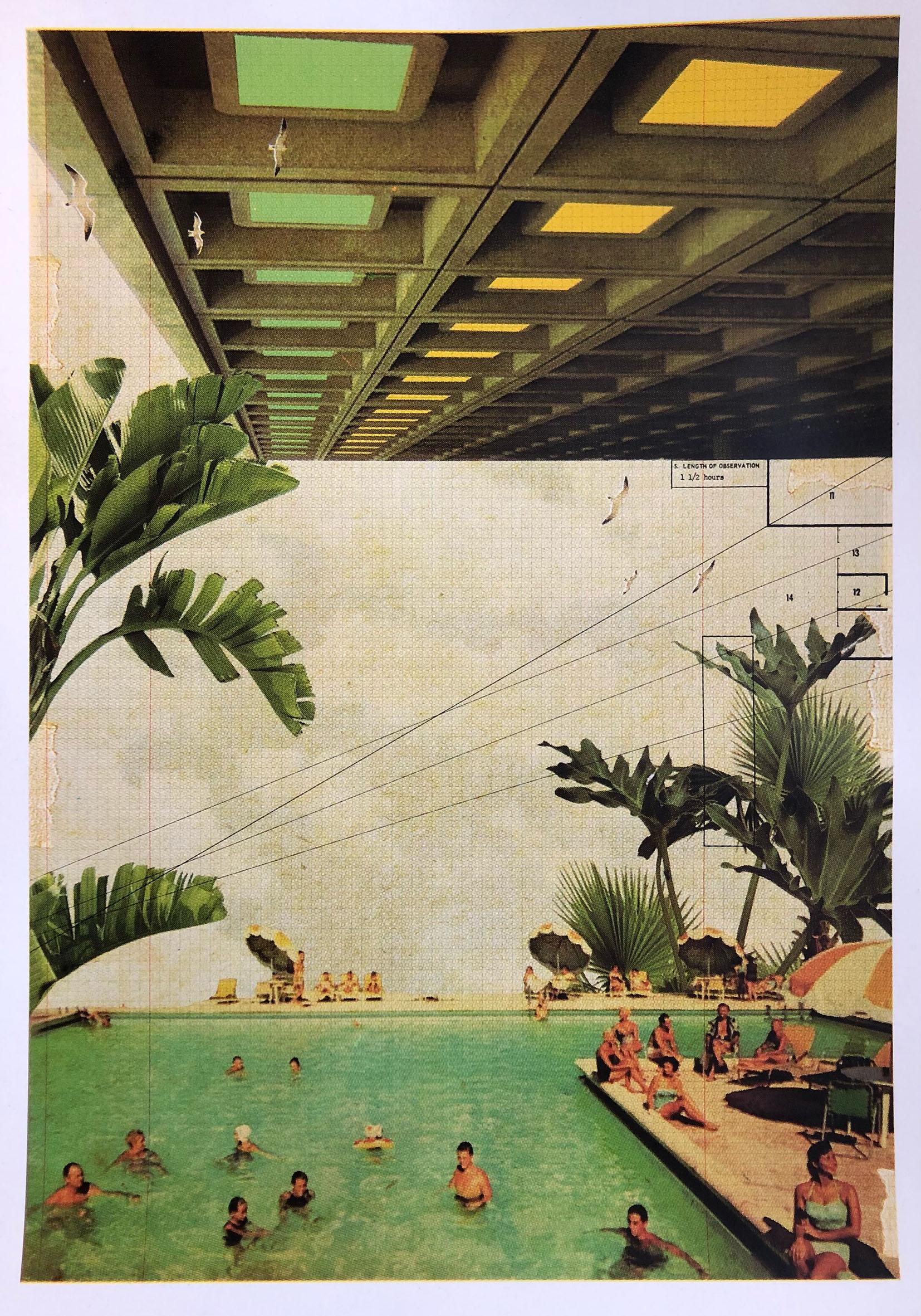 Maxine Gregson, Tropical swim, 4 colour screen print, Edition of 100, 70x100cm, Unframed: £300, 2022.