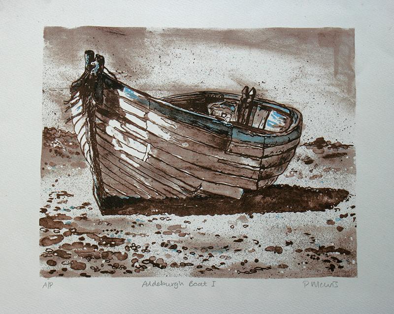 North London Printmakers Peg Morris Aldeburgh Boat I Lithograph-£295