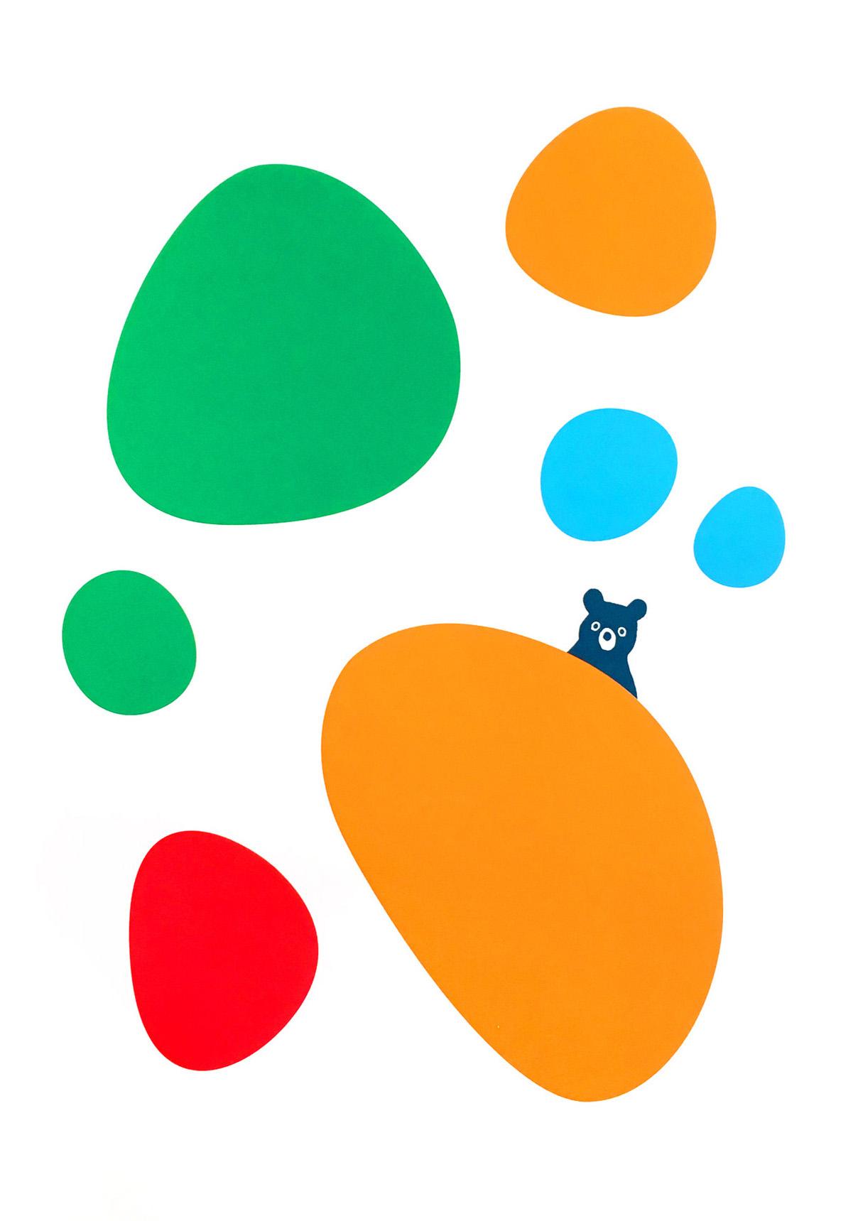 Natasha Searston, Hello Bear, 5 colour screen print, Edition of 100, 50x70cm, Unframed: £75, 2019.
