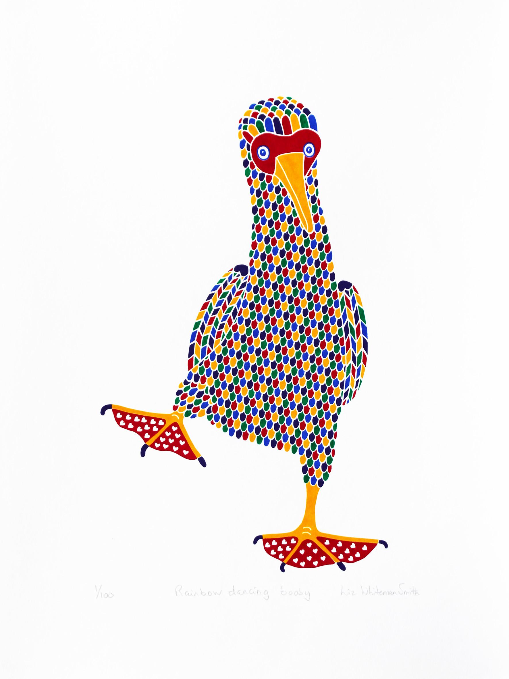 Rainbow dancing booby