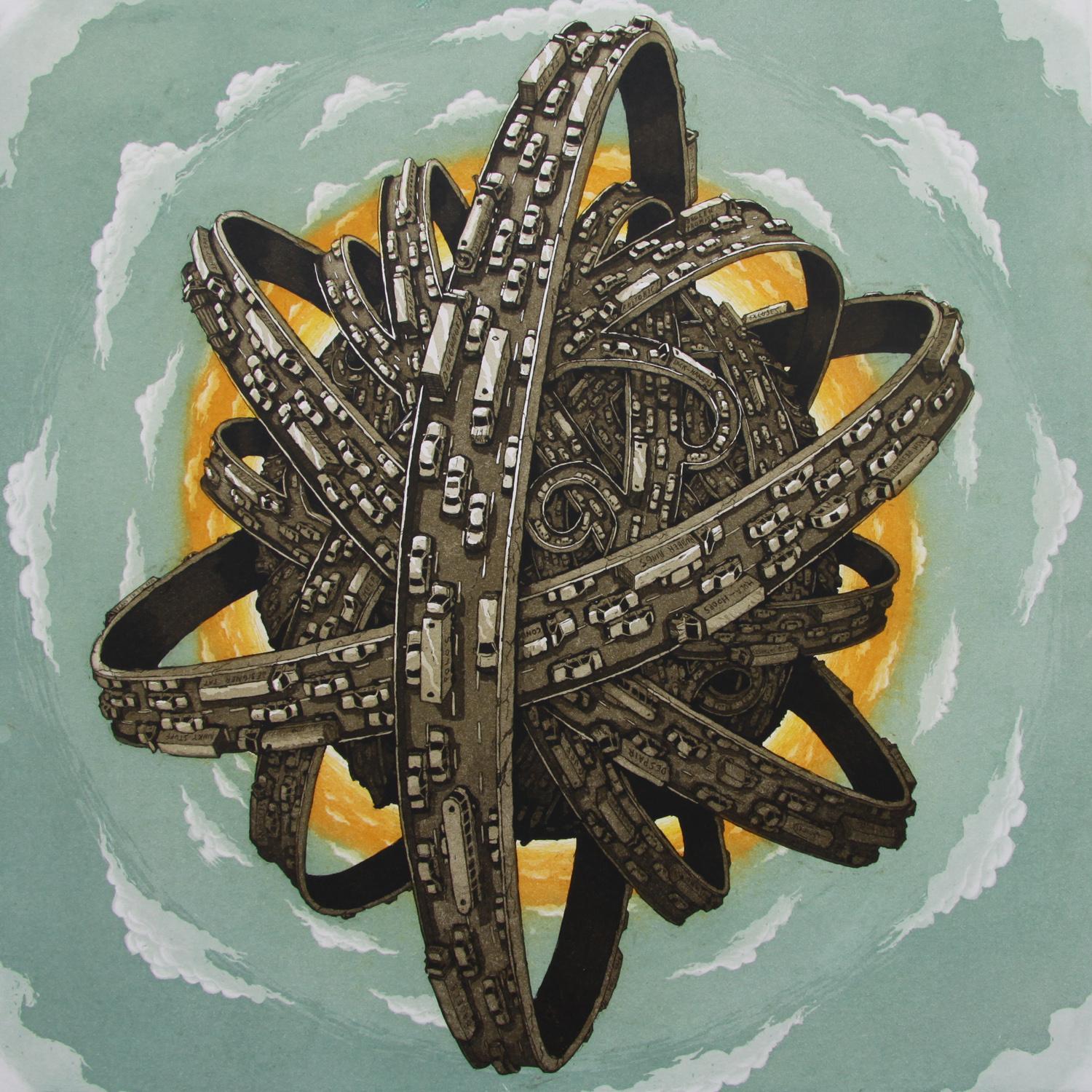 Martin Langford, Nucleus, Etching, Edition of 100, 50x50cm, Framed: £410, Unframed: £350, 2016