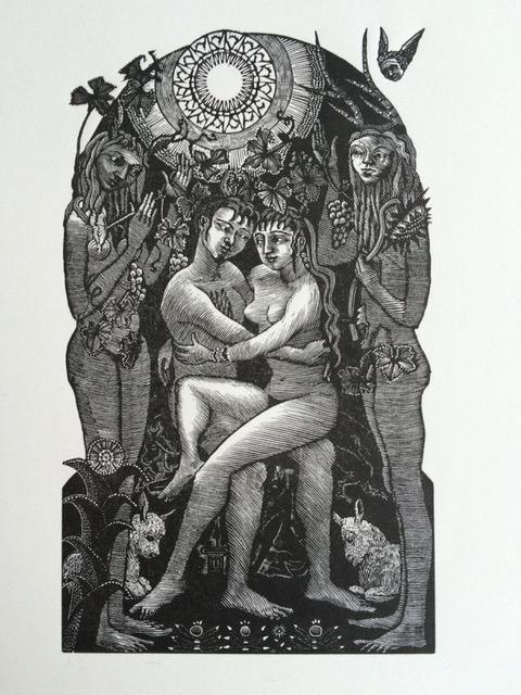 North London Printmakers Jane Lydbury Day (The Song of Solomon) Wood Engraving £220