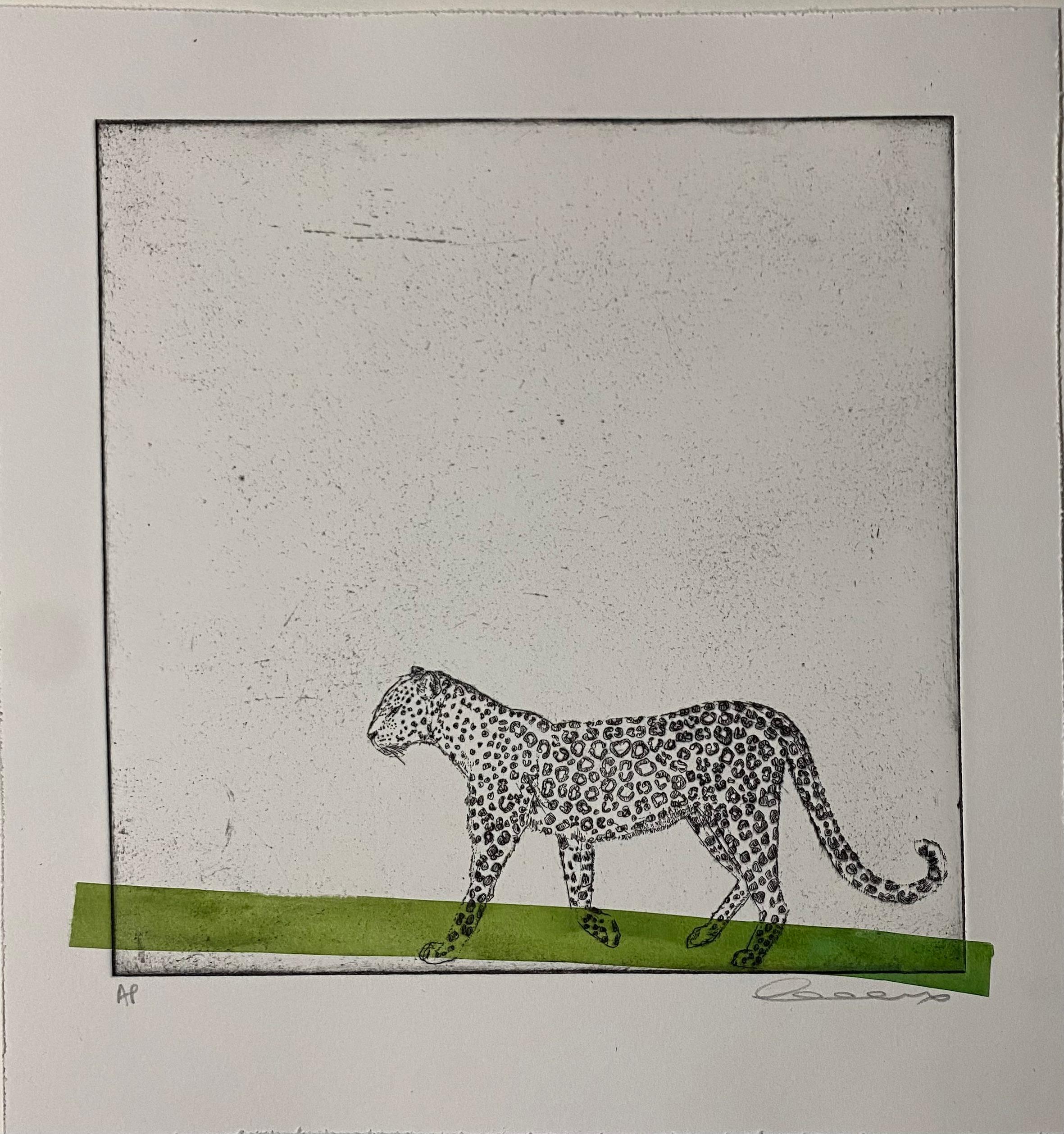 Walking Leopard, Green Stripe